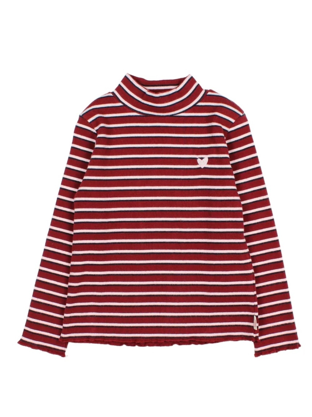 NWT BUHO Kids Red & White Striped Turtleneck Top
